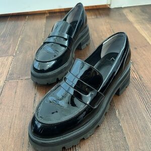 Marc Fisher Chunky Patent Loafers — Size 7.5M, Black